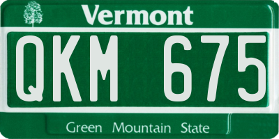 VT license plate QKM675