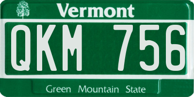 VT license plate QKM756