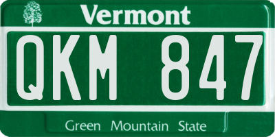VT license plate QKM847