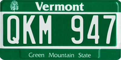 VT license plate QKM947