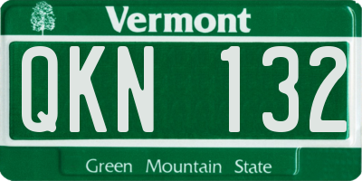 VT license plate QKN132