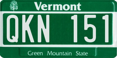 VT license plate QKN151