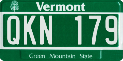 VT license plate QKN179