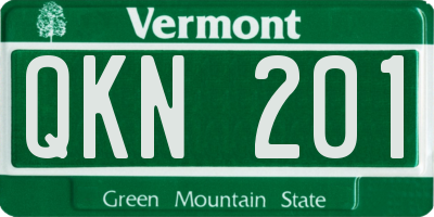 VT license plate QKN201