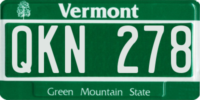 VT license plate QKN278