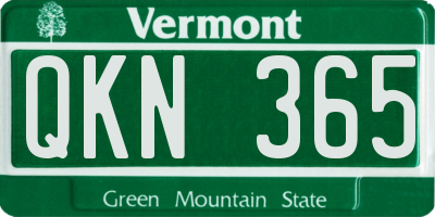 VT license plate QKN365