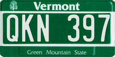 VT license plate QKN397