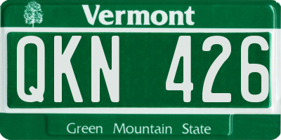VT license plate QKN426