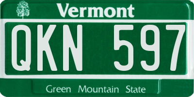 VT license plate QKN597
