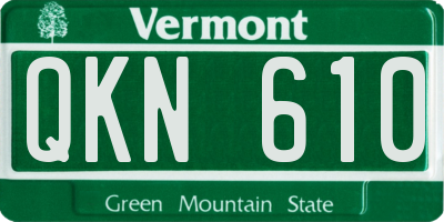 VT license plate QKN610