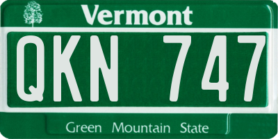 VT license plate QKN747