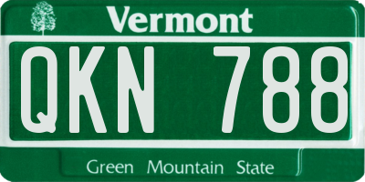 VT license plate QKN788