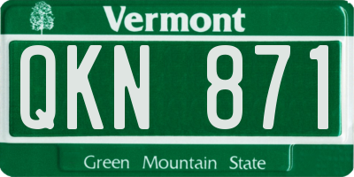 VT license plate QKN871