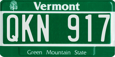 VT license plate QKN917