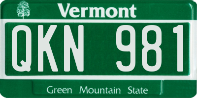 VT license plate QKN981