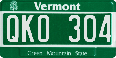 VT license plate QKO304