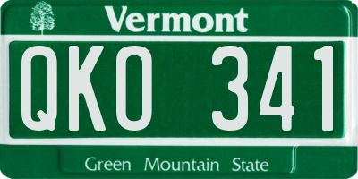 VT license plate QKO341