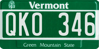 VT license plate QKO346