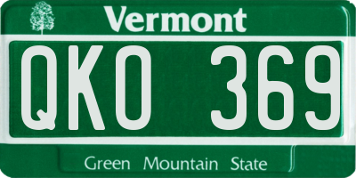 VT license plate QKO369