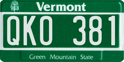VT license plate QKO381