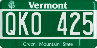 VT license plate QKO425