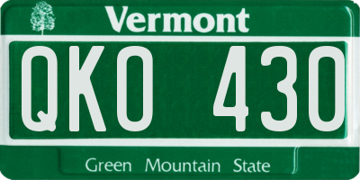 VT license plate QKO430