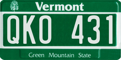 VT license plate QKO431