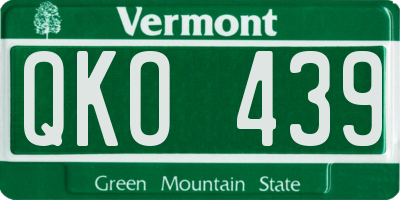 VT license plate QKO439