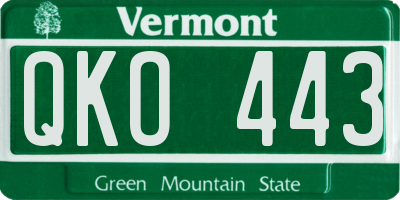 VT license plate QKO443