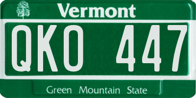 VT license plate QKO447