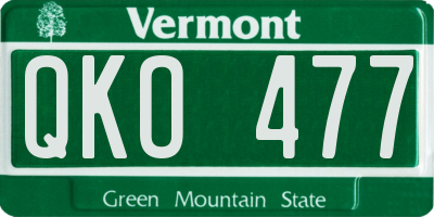 VT license plate QKO477