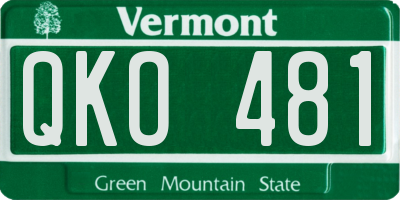 VT license plate QKO481