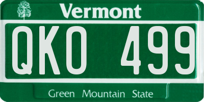 VT license plate QKO499