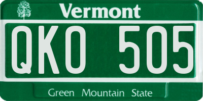 VT license plate QKO505