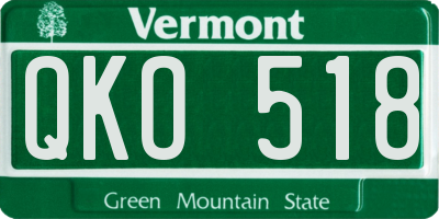VT license plate QKO518