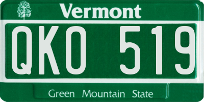 VT license plate QKO519