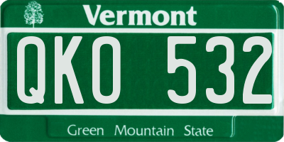 VT license plate QKO532