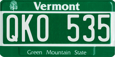 VT license plate QKO535