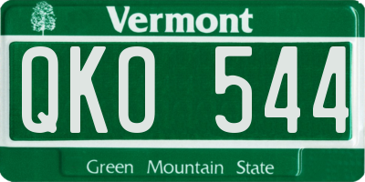 VT license plate QKO544