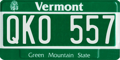 VT license plate QKO557