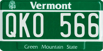 VT license plate QKO566
