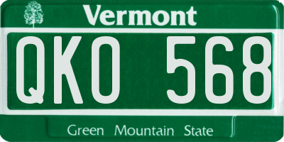 VT license plate QKO568