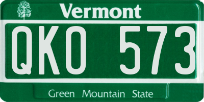 VT license plate QKO573