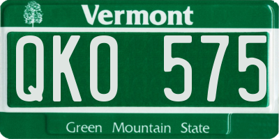 VT license plate QKO575