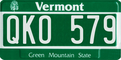 VT license plate QKO579