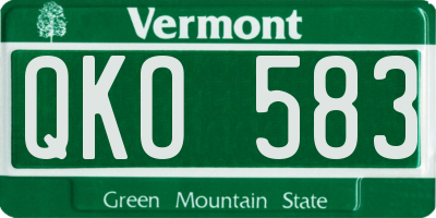 VT license plate QKO583