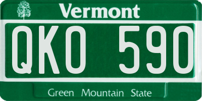 VT license plate QKO590