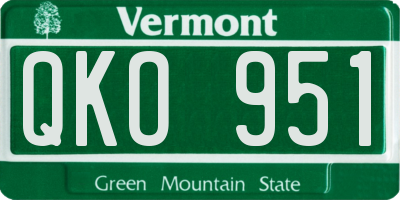 VT license plate QKO951