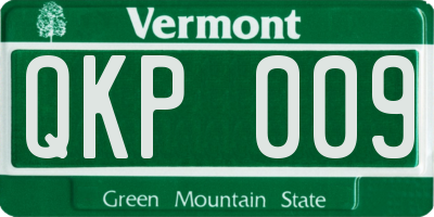 VT license plate QKP009