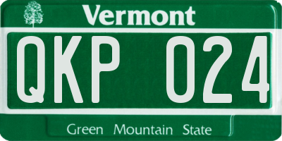 VT license plate QKP024